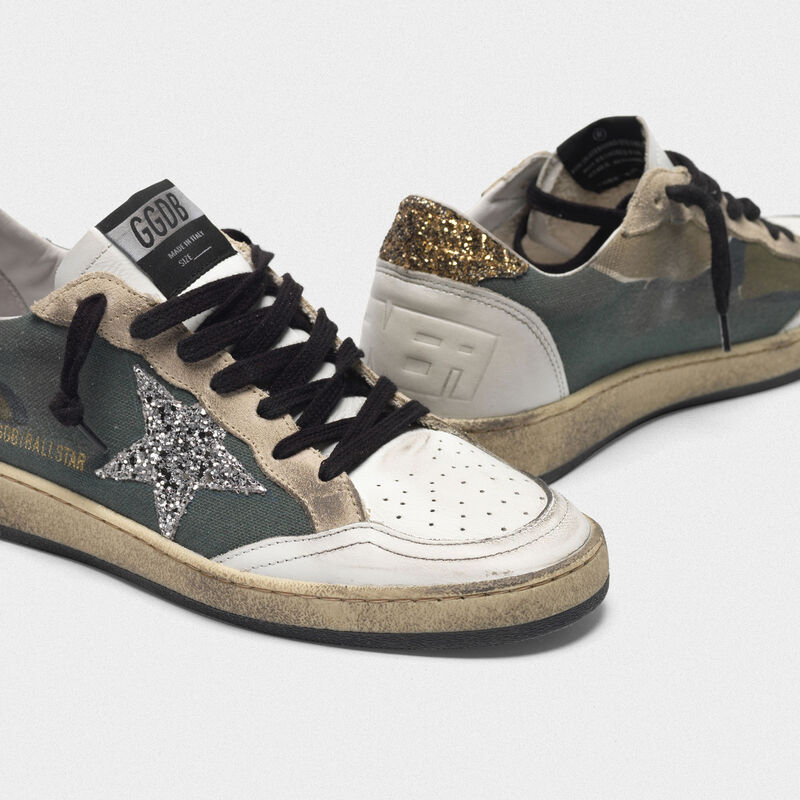 Ball Star Camouflage Ball Star sneakers with glittery star and heel tab ...