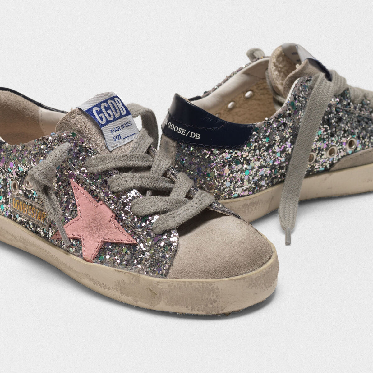 Superstar Superstar sneakers in glitter with pink star | Golden Goose ...